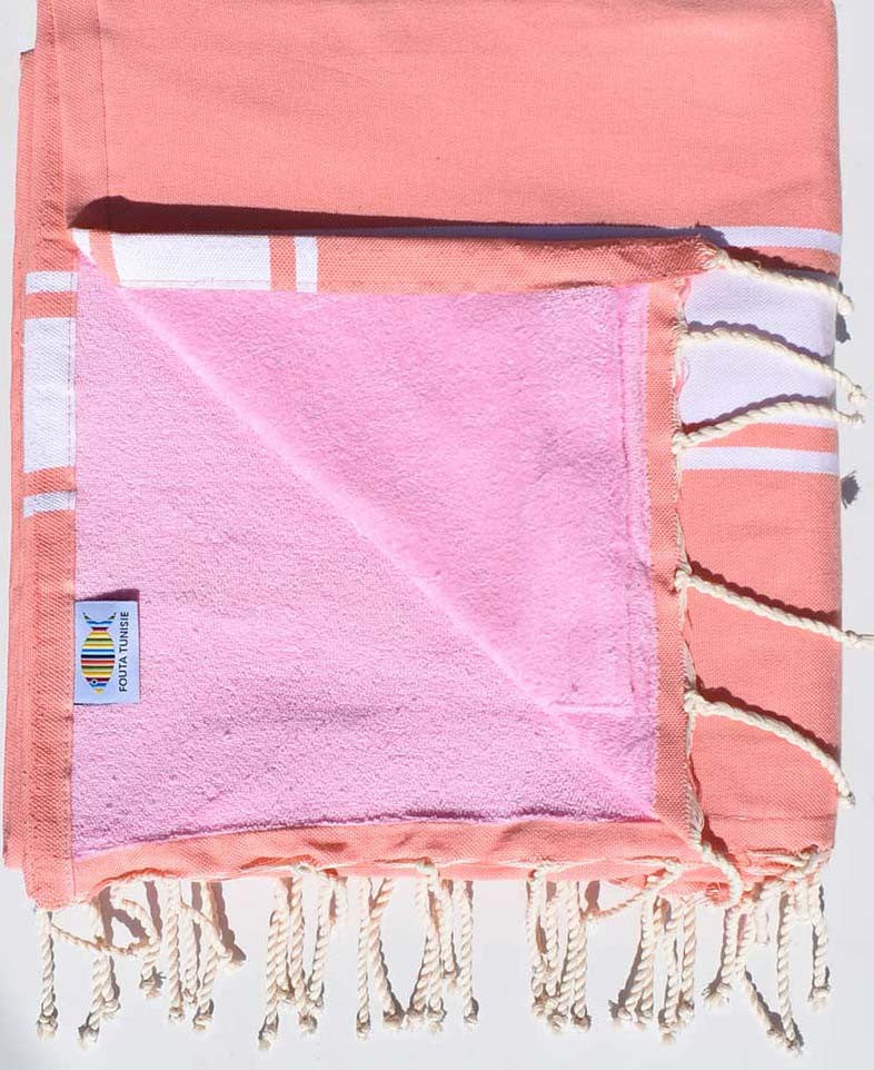 Fouta doublée éponge Crétoise - Ma cabane sur la plage Fouta doublée éponge Crétoise - Ma cabane sur la plage