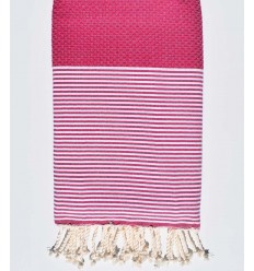 Fouta nid d'abeille prune Fouta Tunisia - 1