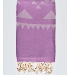 Serviette de plage bohémian mauve Fouta Tunisia - 1