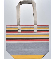 Sac de plage 5 couleurs gris.rouge.blanc crème,vert forêt et jaune Fouta Tunisia - 1