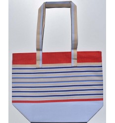 Sac de plage bleu pale, rouge, grège, bleu klein et bleu bleuet Fouta Tunisia - 1