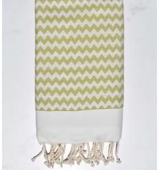 Fouta zigzag vert tilleul Fouta Tunisia - 1