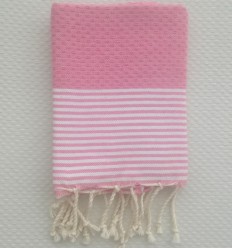 Serviette de table rose clair Fouta Tunisia - 1