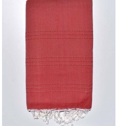 Jeté moyenne rouge 1.5m*2.5m Fouta Tunisia - 1