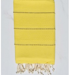 Fouta nid d'abeille couleur jaune avec lurex Fouta Tunisia - 1