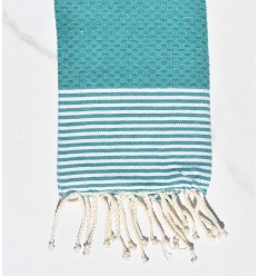 Serviette de table vert sarcelle Fouta Tunisia - 1