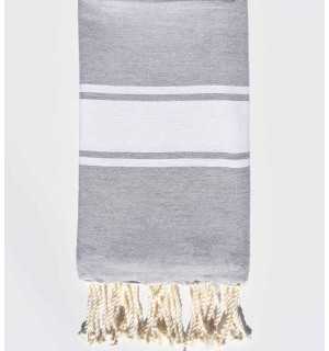 Fouta plate gris chiné  - 1