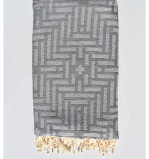 Jeté gris souris 2.9m*2m Fouta Tunisia - 1 2