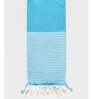 Enfant Nid d'abeille bleu azur Fouta Tunisia - 1