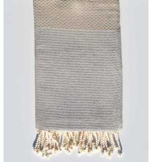 fouta lurex nid d'abeille beige foncé Fouta Tunisia - 1