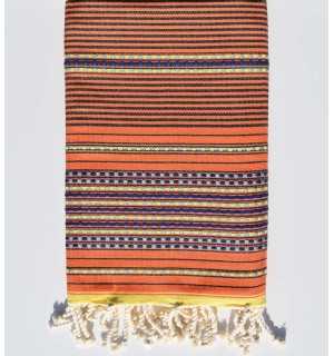 Fouta arabesque  couleur orange  - 1