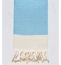 Fouta PIQUE-PIQUE bleu ciel Fouta Tunisia - 1