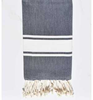 Fouta Plate Bleu denim Fouta Tunisia - 1 2