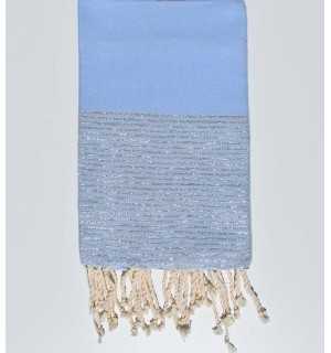 FOUTA Lurex plate bleu ciel  - 1