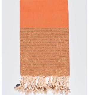 FOUTA Lurex plate corail orange Fouta Tunisia - 1