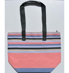 Sac de plage rose incarnadin, pervenche, vert foncé, bleu guède et écru Fouta Tunisia - 1