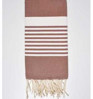 Serviette de plage Arthur noisette clair Fouta Tunisia - 1