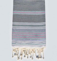 Fouta arabesque gris et noir Fouta Tunisia - 1