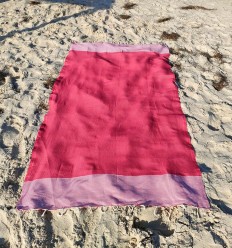 Fouta nid d'abeille rose carmine Fouta Tunisia - 1