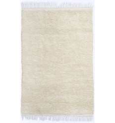 Tapis berbère en pure laine couleur écru Fouta Tunisia - 1