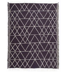 Tapis margoum 100 % coton couleur violet avec motifs géométriques Fouta Tunisia - 1