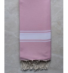 Jeté rose dragée 2m/2m Fouta Tunisia - 1