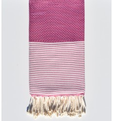 Fouta nid d'abeille rose violet Fouta Tunisia - 1