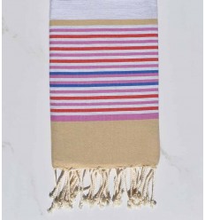 Fouta 5 couleurs beige, gris, orchidée, rouge et bleu Fouta Tunisia - 1