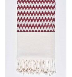 Fouta zigzag rouge bordeaux Fouta Tunisia - 3