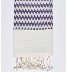 Fouta zigzag mauve Fouta Tunisia - 1