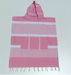 Poncho de plage enfant rose Fouta Tunisia - 1