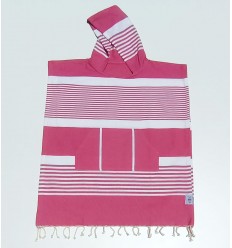 Poncho de plage enfant rose fushia Fouta Tunisia - 1