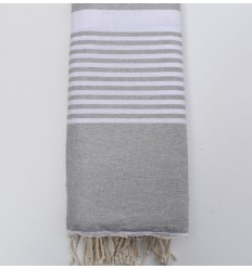 Jeté gris clair 1.5m*2.5m Fouta Tunisia - 2