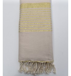 Jeté de canapé 1.50x2.50m écru et lurex doré Fouta Tunisia - 1