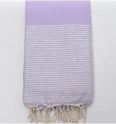 Fouta nid d'abeille lilas avec lurex Fouta Tunisia - 1