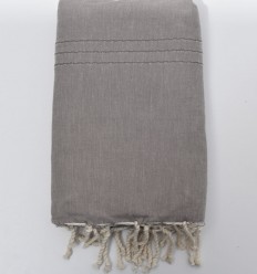 Jeté de canapé taupe clair 1.50m*2.50m Fouta Tunisia - 1