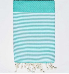 Fouta nid d'abeille vert pacifique Fouta Tunisia - 1