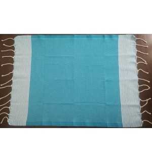 Serviette de table bleu clair avec rayures Fouta Tunisia - 1 2