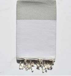 Fouta nid d'abeille beigeasse Fouta Tunisia - 1