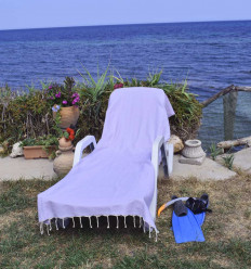 Serviette de plage unie lavande Fouta Tunisia - 1