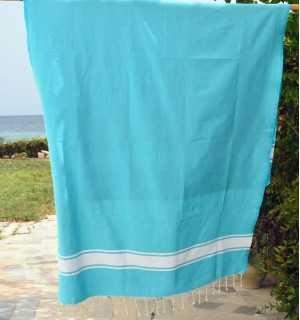 Fouta Plate bleu céleste Fouta Tunisia - 1 2