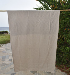 Fouta Jaquard Diamant beige Fouta Tunisia - 1