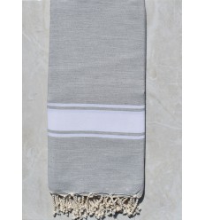 Jeté gris argent 1.90m*2m Fouta Tunisia - 1