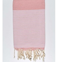 Fouta nid d'abeille en Coton Recyclé vieux rose Fouta Tunisia - 1