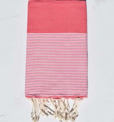 Fouta nid d'abeille rose Fouta Tunisia - 1