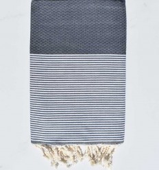 Fouta nid d'abeille gris quartz  - 2