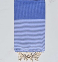 Fouta nid d'abeille bleu majorelle Fouta Tunisia - 1