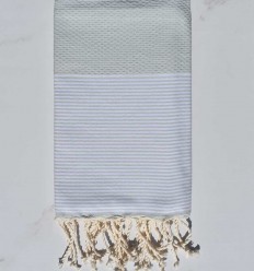 Fouta nid d'abeille azur brume Fouta Tunisia - 1