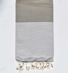 Fouta nid d'abeille kaki Fouta Tunisia - 1