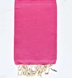 Fouta nid d'abeille unie fuchsia Fouta Tunisia - 1